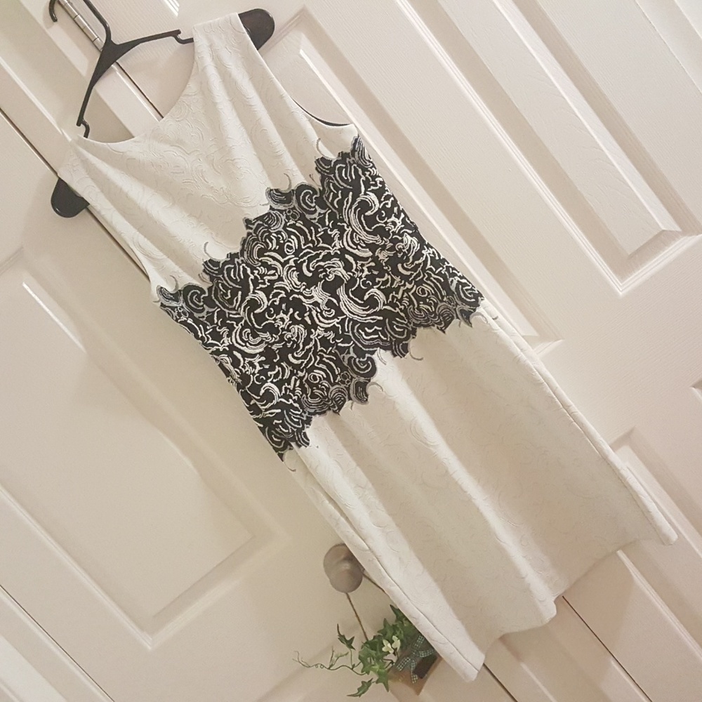 Joseph Ribkoff Black White Sleeveless Dress - Picture 8 of 8